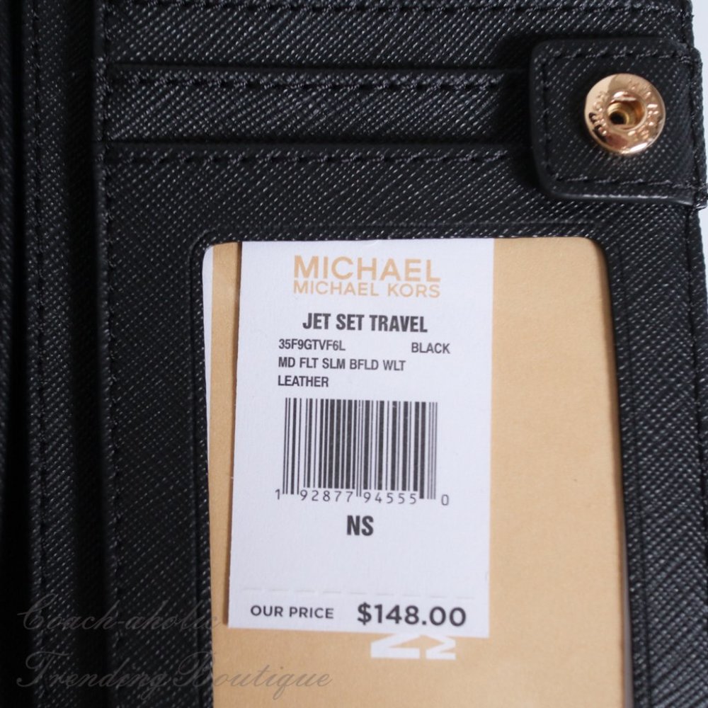 NWT Michael Kors Jet Set Flat Slim Bifold Wallet - Picture 5 of 5